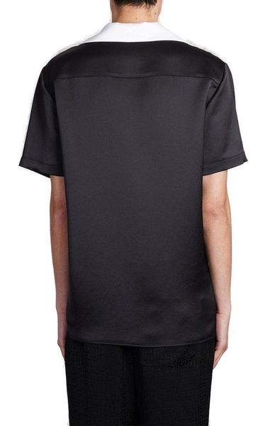 Balmain PB Signature Satin Short-Sleeved Shirt