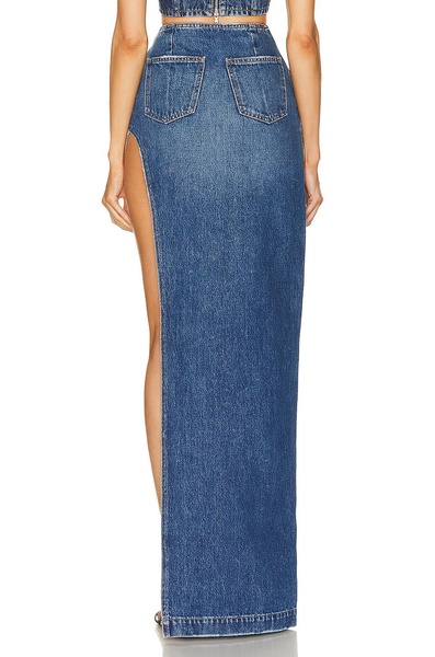 High Slit Denim Skirt