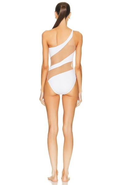 Mio Snake Mesh One-Piece Swimsuit