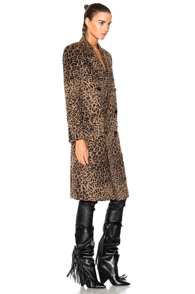 Cashmere Leopard Print Coat