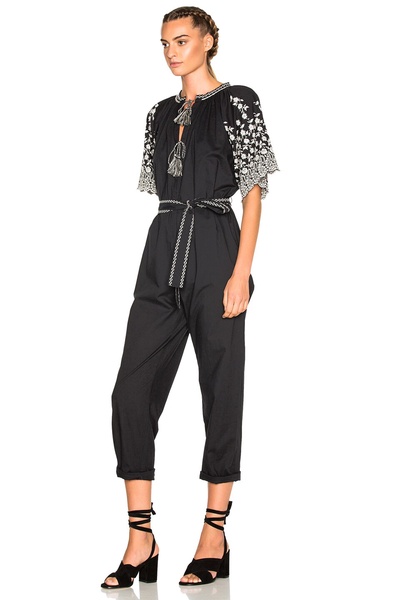 Alexi Floral Embroidered Poplin Jumpsuit