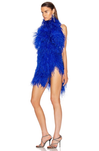 Ostrich Feather Mini Dress