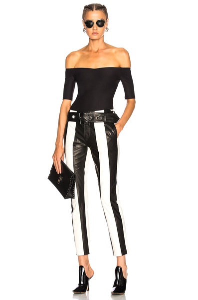 Paneled Leather Pant