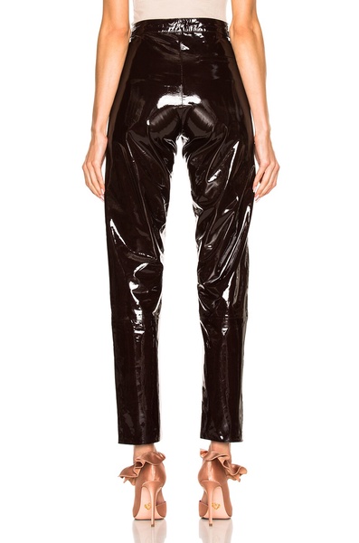 High Waisted Patent Leather Pants