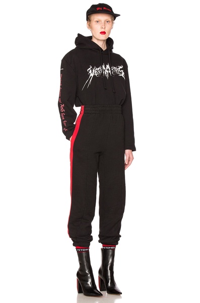 Biker Sweatpants with Red Stripes