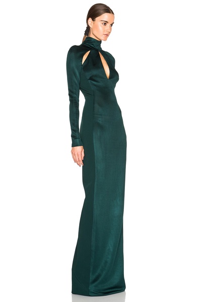 Shinny Ribs Long Sleeve Gown