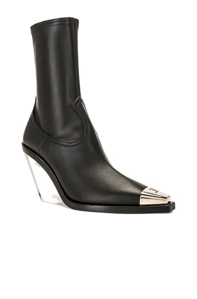 Metal Nose & Transparent Heel Ankle Boot