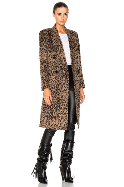 Cashmere Leopard Print Coat