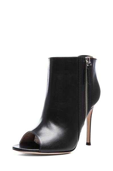 Open Toe Leather Booties