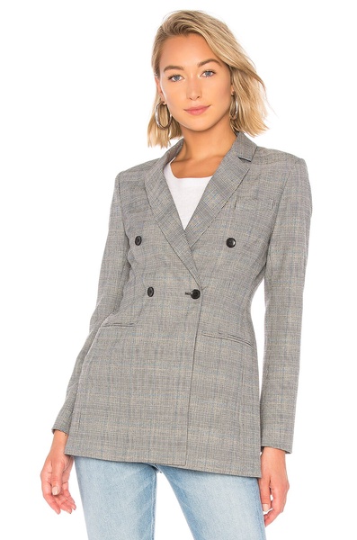 Houndstooth Plaid Blazer