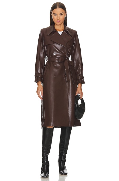 Elicia Faux Leather Trench