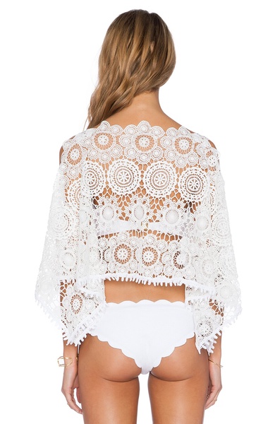 WHITE SANDS lace crop top