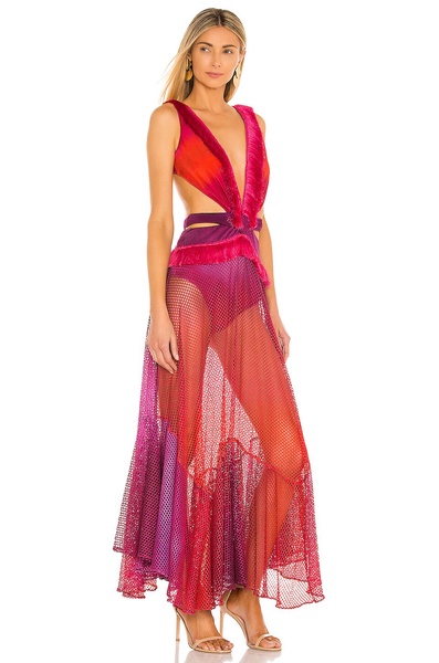 Ombre Sleeveless Netted Beach Dress