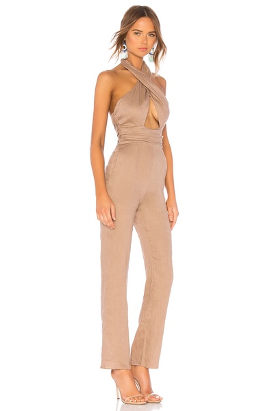 WRAP HALTER JUMPSUIT suspender jumpsuit