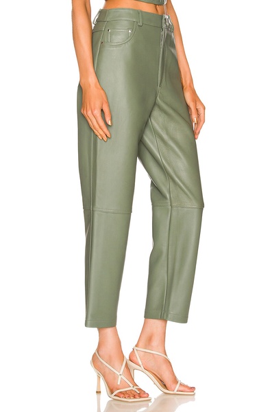 Straight Leg Leather Pant