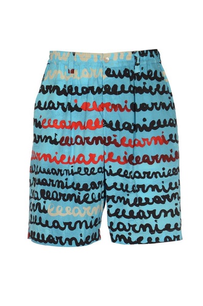 Marni Handwriting Printed Poplin Shorts