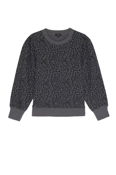 women's marcie sweatshirt in charcoal mini cheetah