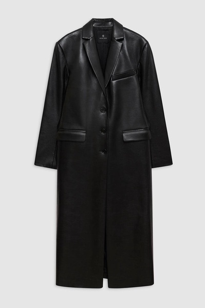 Quinn Coat - Black Recycled Leather