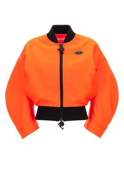 Neon logo bomber jacket