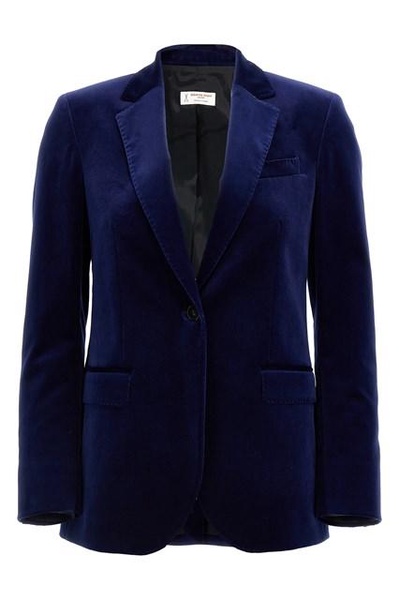 Single-breasted velvet blazer