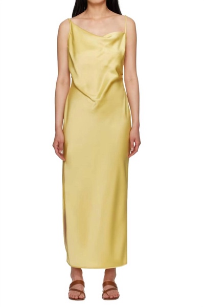 lennie satin maxi dress in yellow