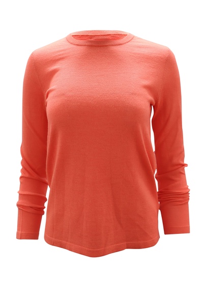 crewneck sweater in silk orange