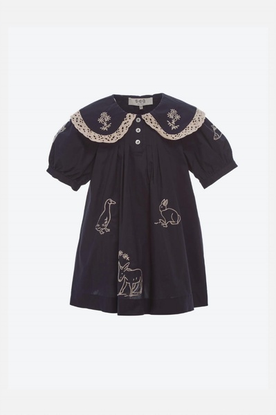 girl's demi french workwear dress in navy