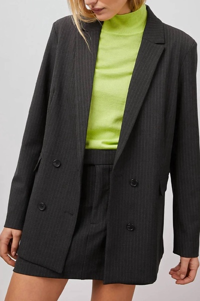 jac blazer in charcoal pinstripe