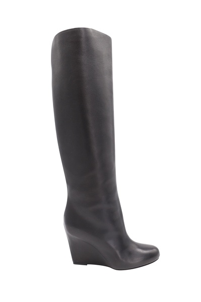 zepita 85 wedge boots in black leather