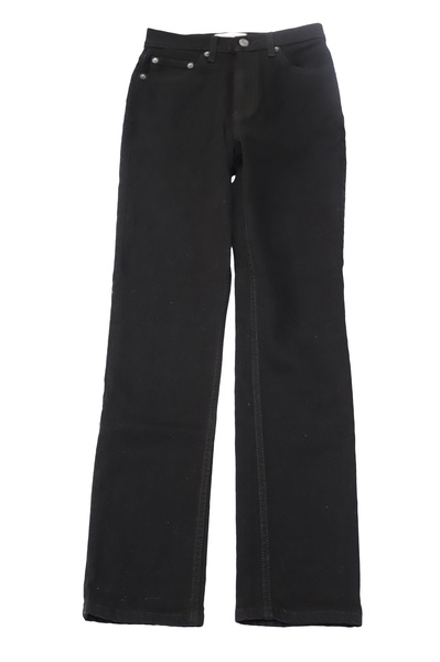 liza high rise straight leg jeans in black denim