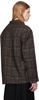 Brown SOE Check Wrap Double-Breasted Blazer