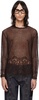 Brown Summer Net Sweater