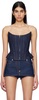 Navy Cutout Denim Bustier