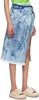 Blue Acid Wash Denim Midi Skirt