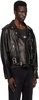 Black Rose Buckle Leather Jacket