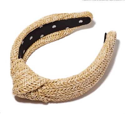 women's raffia headband in beige