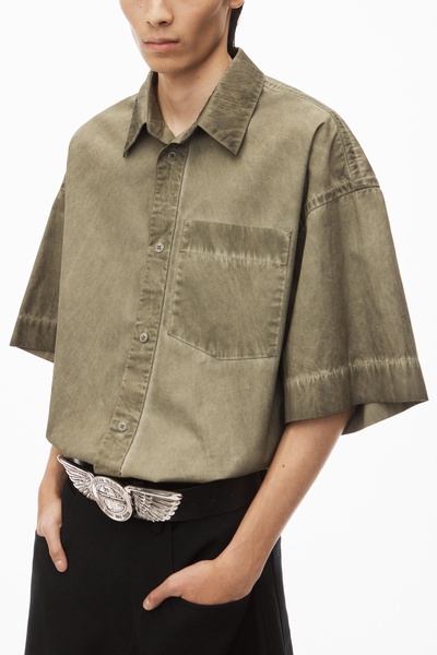 faded-effect drop-shoulder shirt