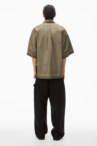 faded-effect drop-shoulder shirt