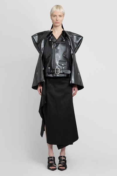 sculptural faux leather biker jacket