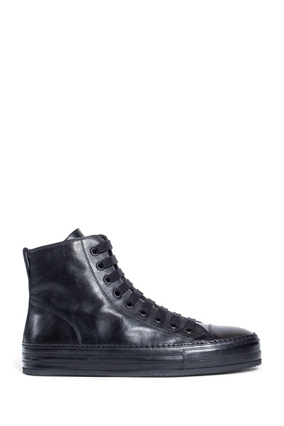 raven high-top sneakers in grained shiny calfksin