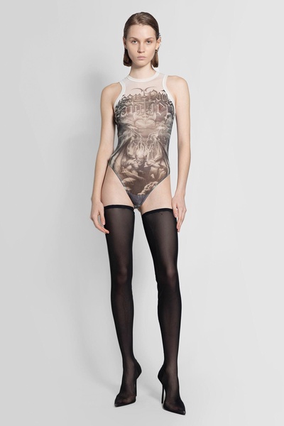 diablo print mesh bodysuit