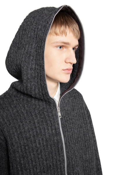 mega rib wool zip-up hoodie