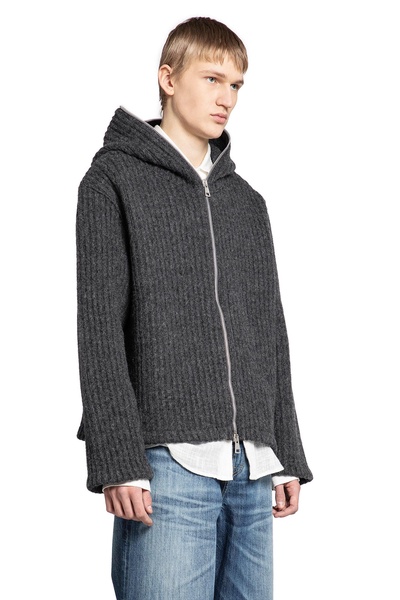 mega rib wool zip-up hoodie