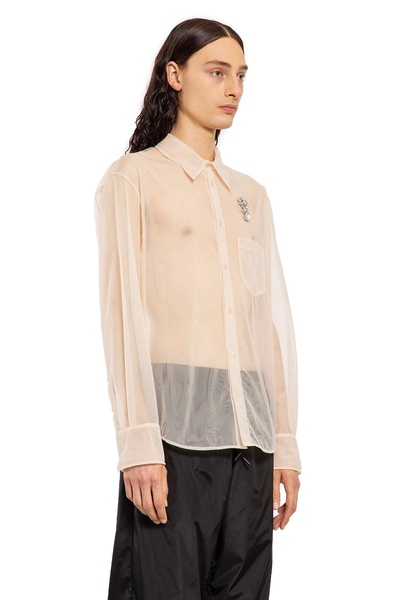 sheer classic fit shirt with turbo embroidery