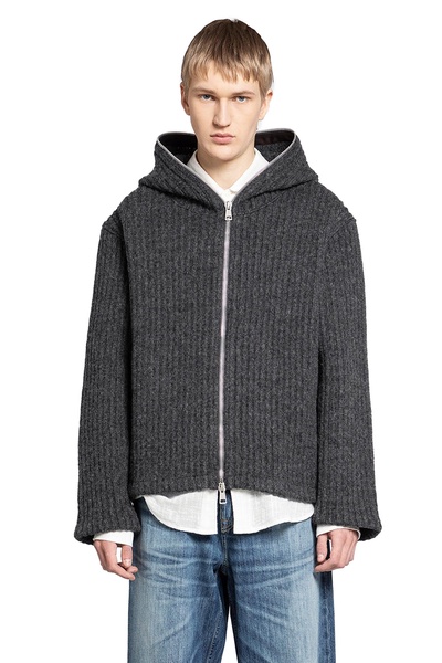 mega rib wool zip-up hoodie