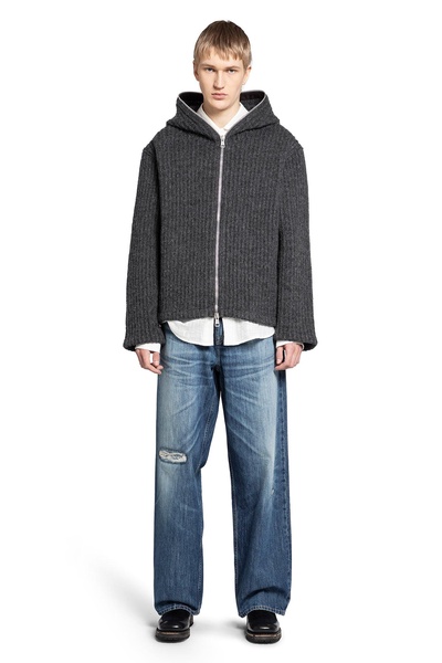 mega rib wool zip-up hoodie