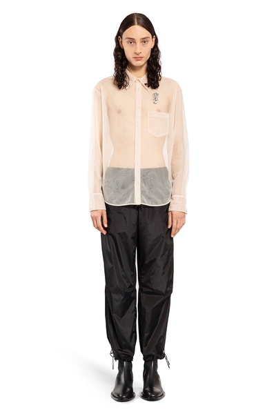 sheer classic fit shirt with turbo embroidery