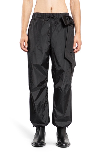 gathered ankle track trousers with bow