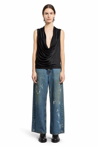 wide leg painted jeans