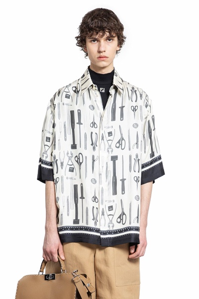 silk tool print shirt